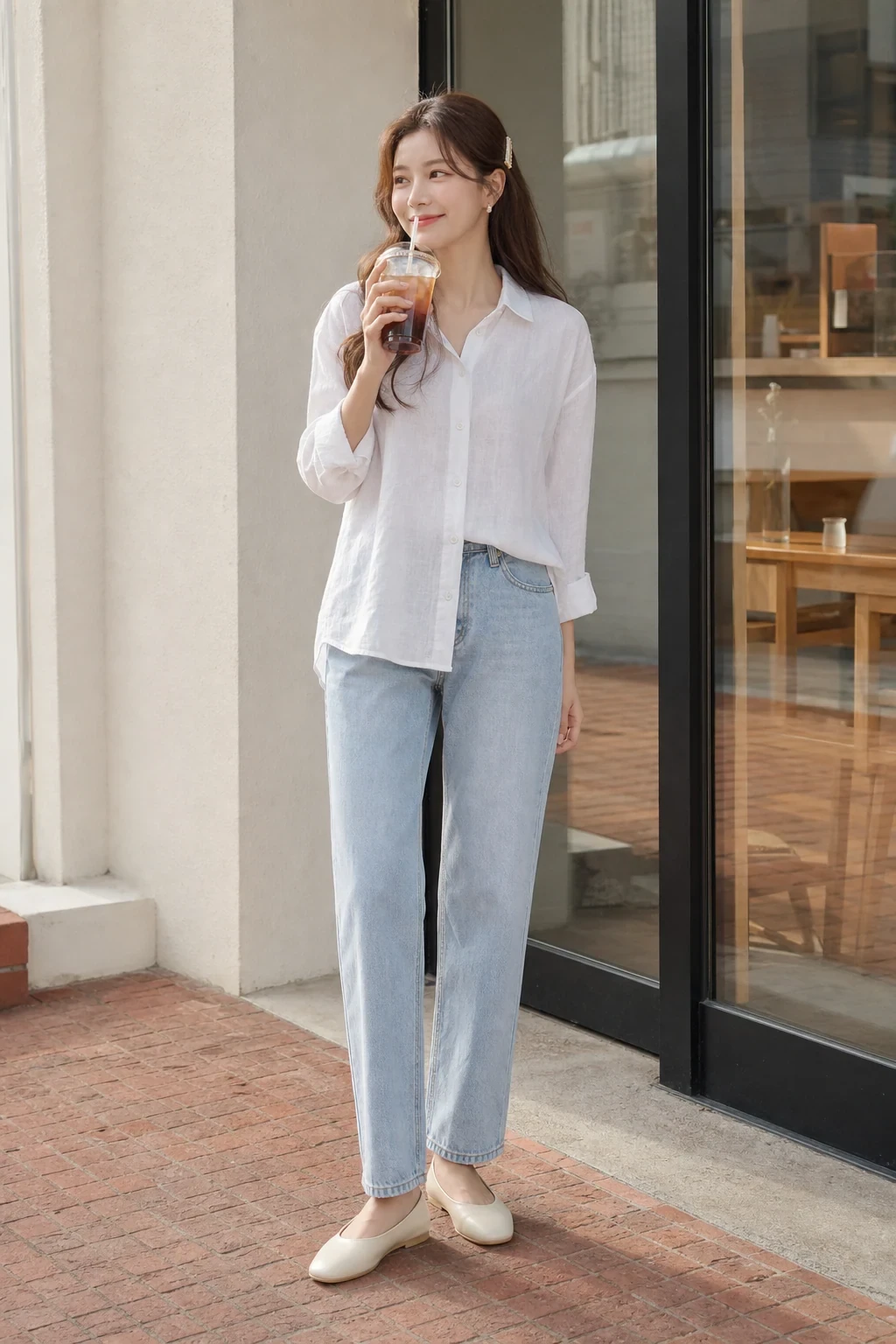 연남동 카페 앞 아이스커피 직전